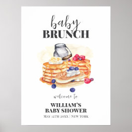 Póster Bienvenidos a Baby Shower a Modern Leche Pancake B