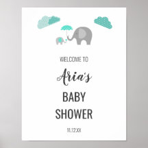 Bienvenidos a Baby Shower a Mommy Baby Elephant Cl
