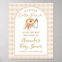 Póster Bienvenidos a Baby Shower a Pastel Cutie Pie Gingh