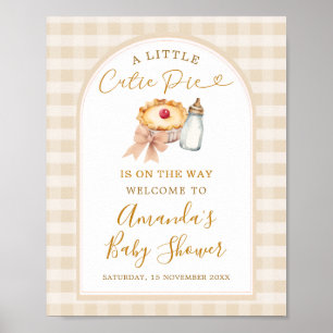 Póster Bienvenidos a Baby Shower a Pastel Cutie Pie Gingh