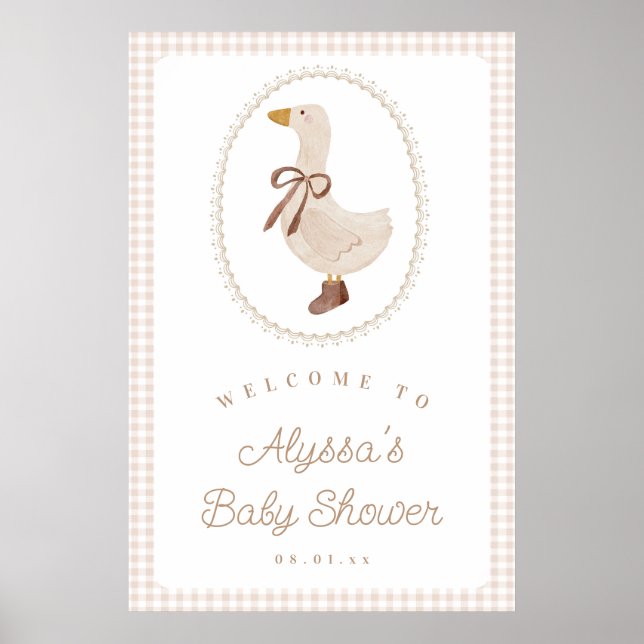 Póster Bienvenidos a Baby Shower acerca de la neutralidad (Frente)