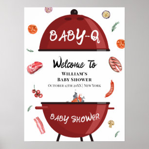 Póster Bienvenidos a Baby Shower al aire libre moderno en