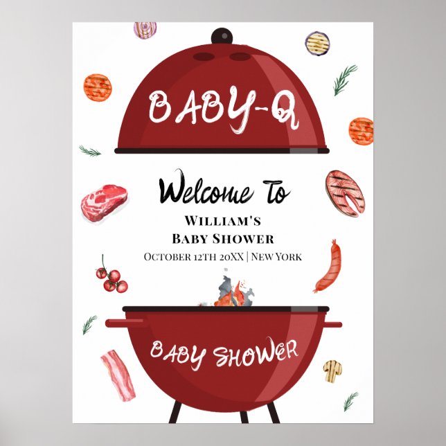 Póster Bienvenidos a Baby Shower al aire libre moderno en (Frente)