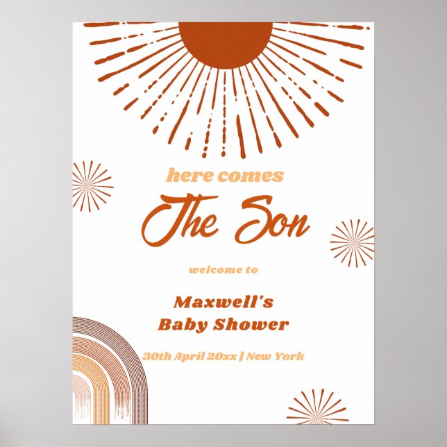 Póster Bienvenidos a Baby Shower al blog Rainbow Boho (Frente)