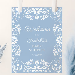Póster Bienvenidos a Baby Shower azul en México