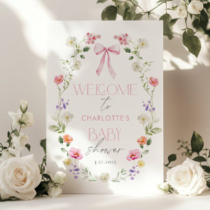 Póster Bienvenidos a Baby Shower Bebé en Bloom Wildflower