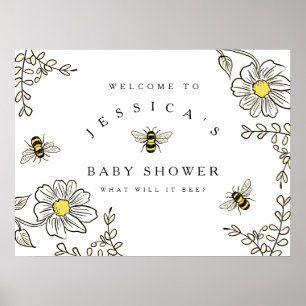 Póster Bienvenidos a Baby Shower Bee Bee Shower