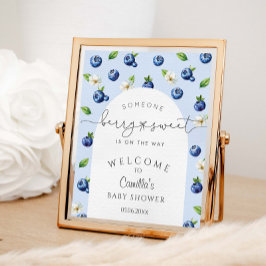 Póster Bienvenidos a Baby Shower Berry Sweet Blueberry