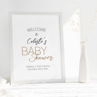 Bienvenidos a Baby Shower blanco Minimalista moder