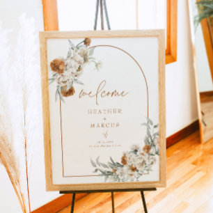 Póster Bienvenidos a Baby Shower BOHEME Terracotta Floral