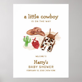 Póster Bienvenidos a Baby Shower Cactus Cowboy en Occiden
