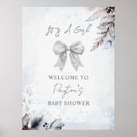 Bienvenidos a Baby Shower Chica de invierno Floral