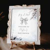 Bienvenidos a Baby Shower Chica de invierno Floral