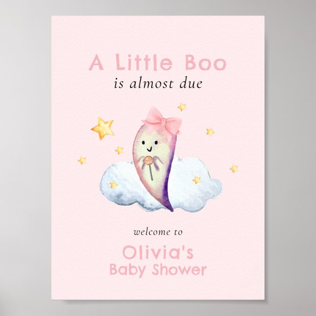 Póster Bienvenidos a Baby Shower, Chica fantasma pequeño  (Frente)