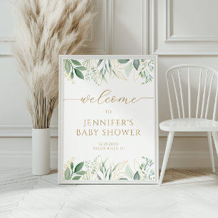 Póster Bienvenidos a Baby Shower con el tema de la iguald