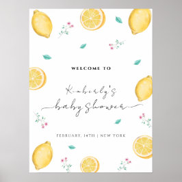 Póster Bienvenidos a Baby Shower con fruta dulce de cítri