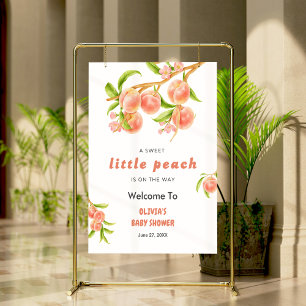 Póster Bienvenidos a Baby Shower con fruta dulce y dulce