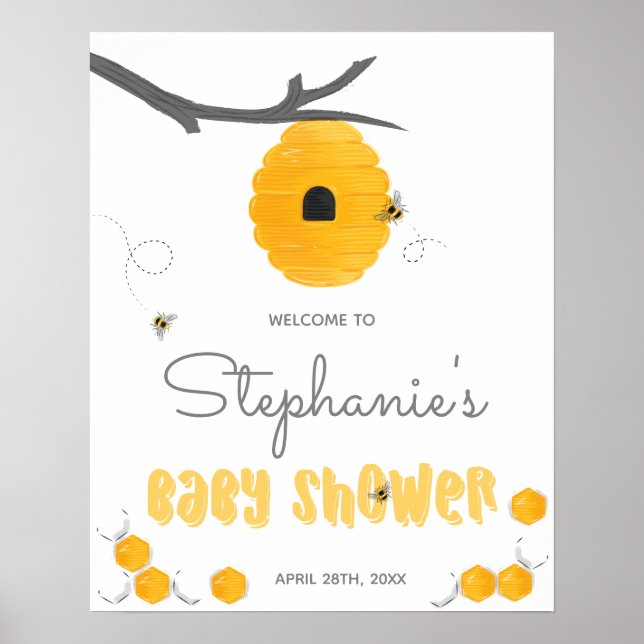 Póster Bienvenidos a Baby Shower con un género neutro de  (Frente)