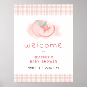 Póster Bienvenidos a Baby Shower Cute Sweet Pink