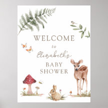 Bienvenidos a Baby Shower de Animales Forestales E