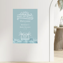 Bienvenidos a Baby Shower de Baby On Board Blue Su