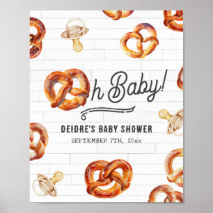 Póster Bienvenidos a Baby Shower de Baby Pretzels y Pacif