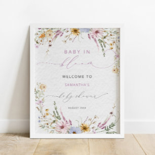 Póster Bienvenidos a Baby Shower de Baby Wildflower
