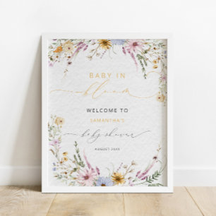 Póster Bienvenidos a Baby Shower de Baby Wildflower