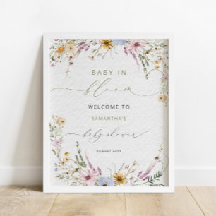 Póster Bienvenidos a Baby Shower de Baby Wildflower