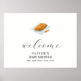 Póster Bienvenidos A Baby Shower De Baking Bun Rústico En