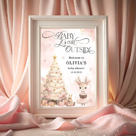 Póster Bienvenidos a Baby Shower de bebedores de invierno