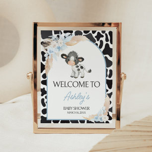 Póster Bienvenidos a Baby Shower de Blue Boho Highland Co
