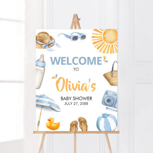 Póster Bienvenidos a Baby Shower de Blue Splish