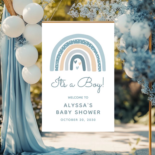 Póster Bienvenidos a Baby Shower de Boy Boho Rainbow (Subido por el creador)