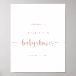 Póster Bienvenidos a Baby Shower de caligrafía de oro par