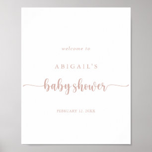 Póster Bienvenidos a Baby Shower de caligrafía de oro par