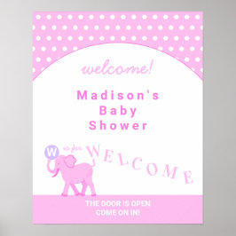Póster Bienvenidos a Baby Shower de Circus Cute Elephant