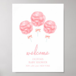 Póster Bienvenidos a Baby Shower de Cute Sweet Bow Cotton