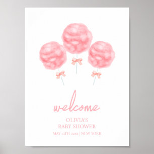 Póster Bienvenidos a Baby Shower de Cute Sweet Bow Cotton