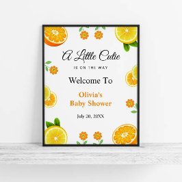 Póster Bienvenidos a Baby Shower de Cutie Lemon Citrus