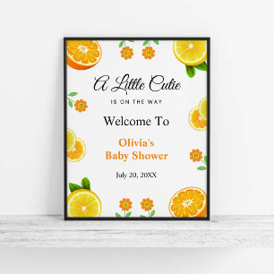 Póster Bienvenidos a Baby Shower de Cutie Lemon Citrus