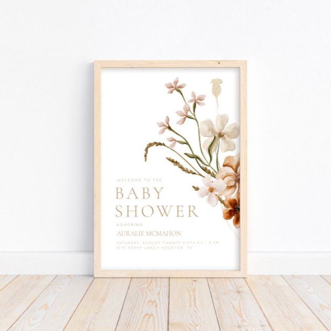 Póster Bienvenidos a Baby Shower de Floral Rustica en Blo (Subido por el creador)