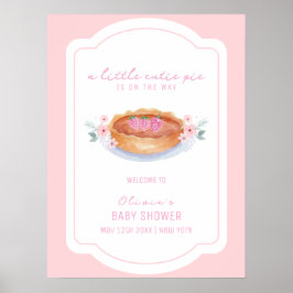 Póster Bienvenidos a Baby Shower de frambuesa floral rosa
