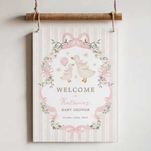 Póster Bienvenidos a Baby Shower de Girly Silly Goose Coq