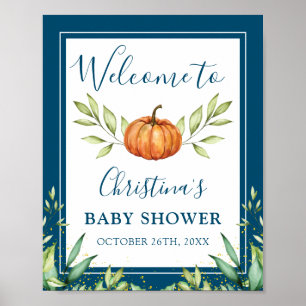 Póster Bienvenidos a Baby Shower de la caída de la calaba
