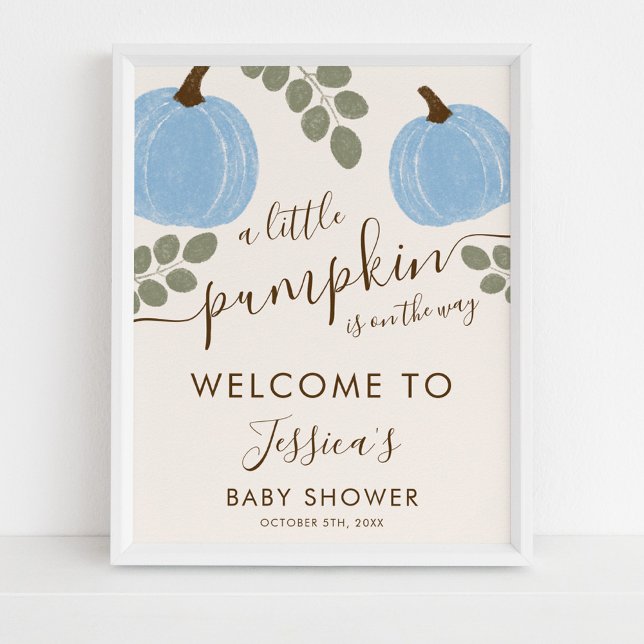 Póster Bienvenidos a Baby Shower de la Calabaza Azul Cuad (Subido por el creador)