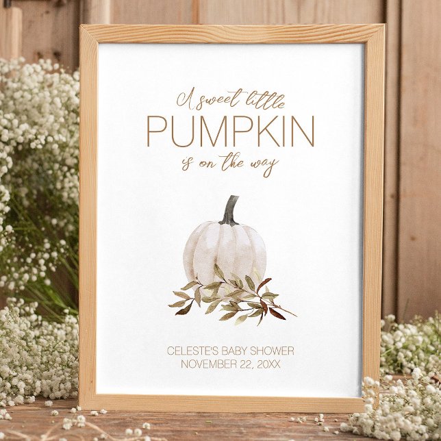 Póster Bienvenidos a Baby Shower de la Calabaza Rusa Blan (Subido por el creador)