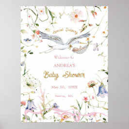 Póster Bienvenidos a Baby Shower de la cinta de opciones