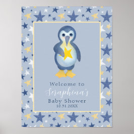 Póster Bienvenidos a Baby Shower de la estrella de invier