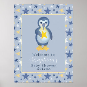 Póster Bienvenidos a Baby Shower de la estrella de invier